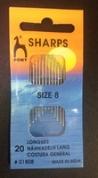 Иглы швейные с острым кончиком SHARPS-8