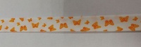 Косая бейка хлопок с бабочками оранжевыми 320-31